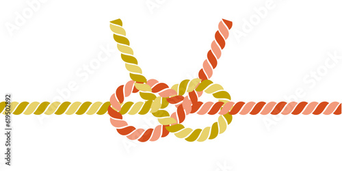 2色の縄で出来たあわじ結びの水引ベクターイラスト