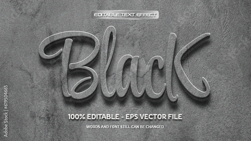 Black editable text effect with natural wall background