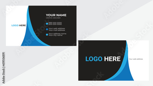 Vector design formal blue modern business card.