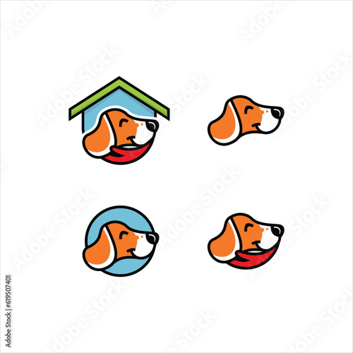 illustration of dog head and hands, animal care