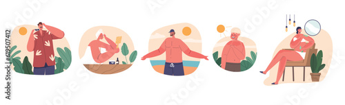 Sunburned Characters Experience Red, Painful Skin, Blistering, Peeling Caused By Overexposure To The Sun
