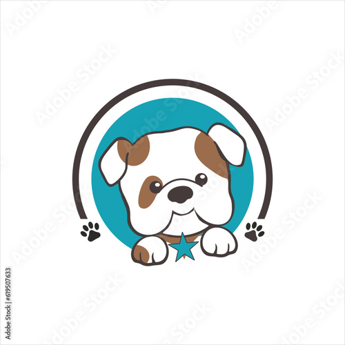 cute dog head mascot illustration