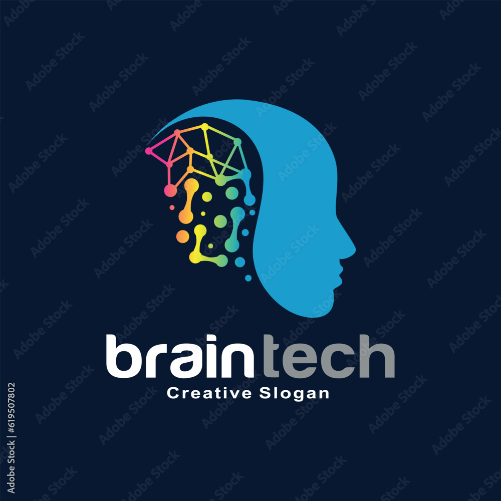 Vector brain logo with modern concept Vector brain logo with modern concept