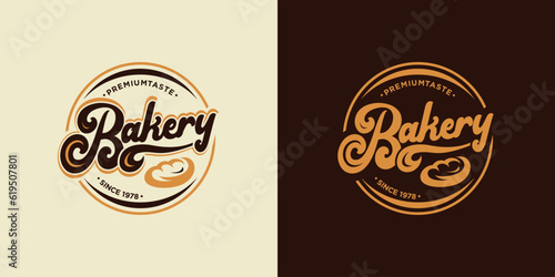 Vector vintage bakery logo concept