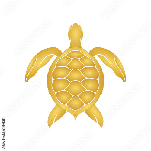golden tortoise mascot illustration, turtle.