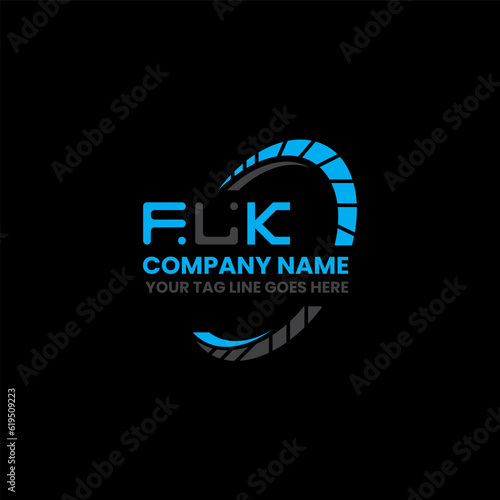 FLK letter logo creative design with vector graphic, FLK simple and modern logo. FLK luxurious alphabet design   photo