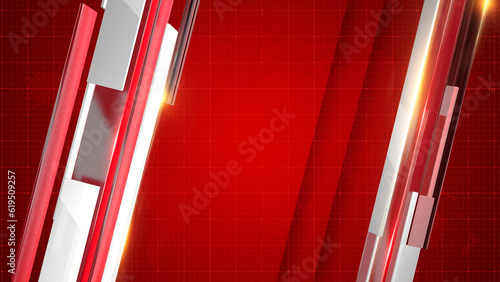 Red News abstract 3d background
in red color, For Broadcasting and Breaking News