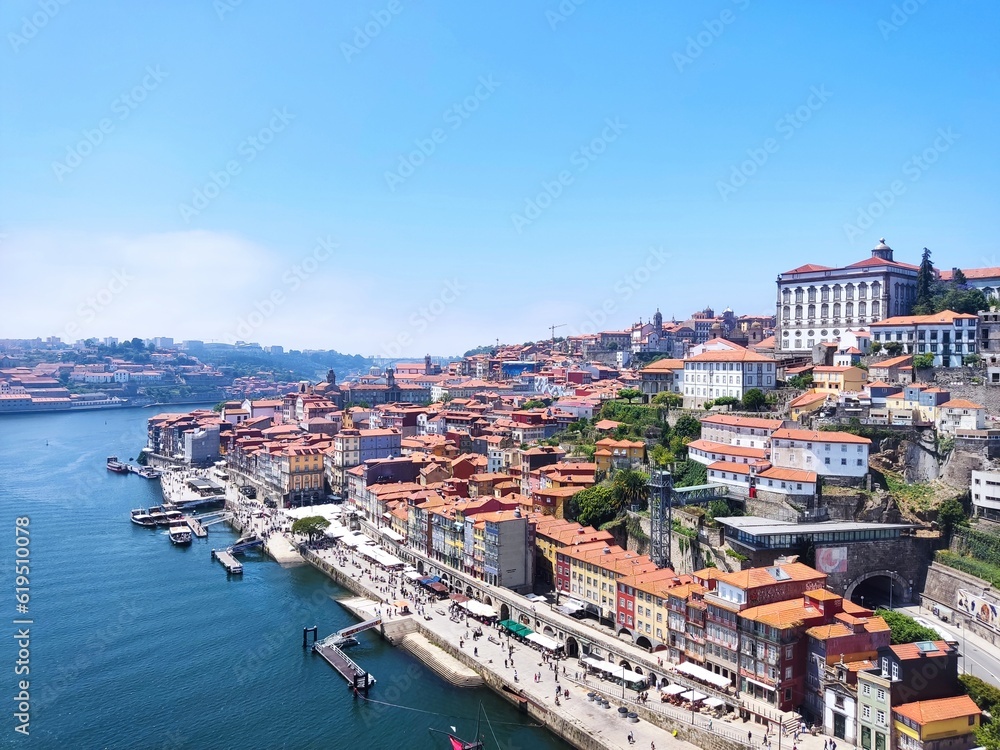 Porto famous historic city, Portugal. Architecture of old town. Travel to Ribeira and Douro river.