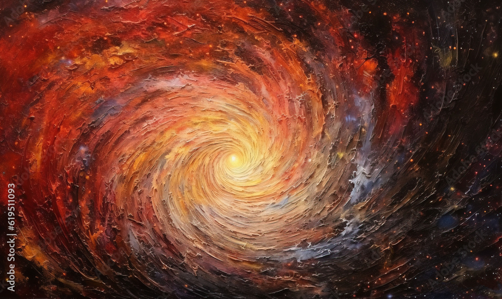 a painting of a spiral shape with stars in the background. generative ai a painting of a spiral shape with stars in the background. generative ai