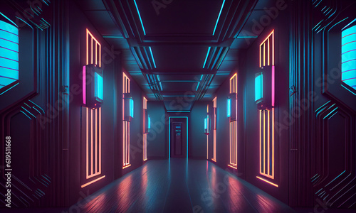 futuristic background tunnel colorful