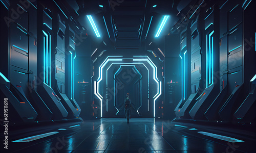 futuristic background tunnel colorful