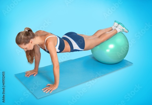 Fitness, sporty young woman exercise
