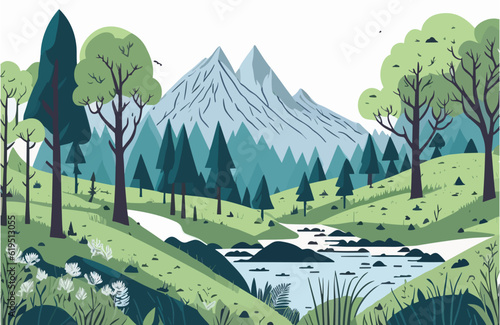 Serene Nature Landscape with Lake