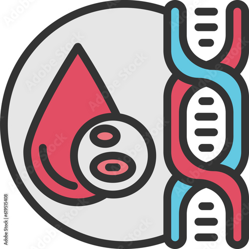 blood test dna colored outline style icons