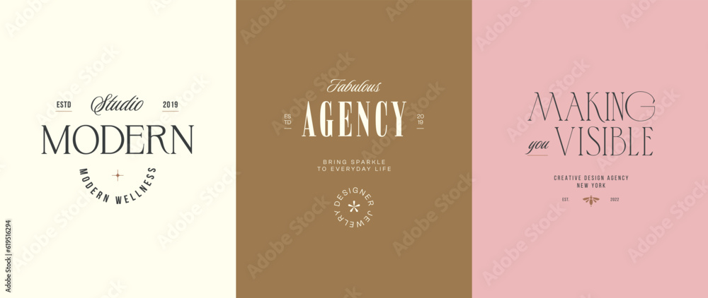 Vector bohemian style logo template to create stunning brand identity Vector bohemian style logo template to create stunning brand identity