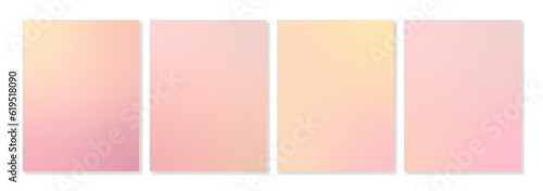 Set of vector gradient backgrounds in delicate pink colors. For covers, wallpapers, branding, social media and other projects. For web and print. © Olga