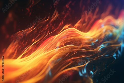 Photographie Glowing fire lines. Generate Ai