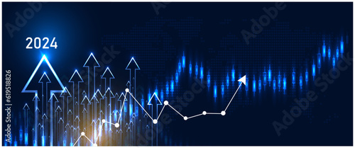 Business growth currency stock and investment economy for the year 2024.