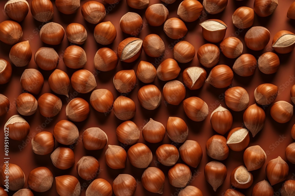 Hazelnut mockup background. Generate ai Hazelnut mockup background. Generate ai