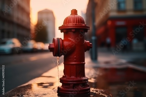 Hydrant street city. Generate Ai