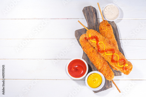 Tableau sur toile Traditional american, mexican corn dog