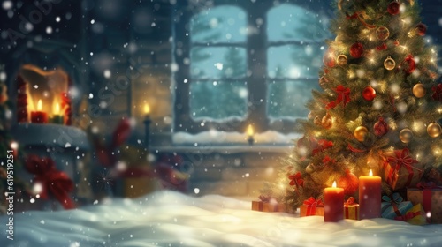 Christmas and New Year background for product placement