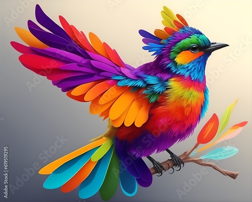 Colorful bird  creative art background
