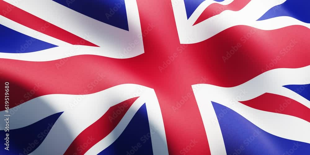 Loopable animation of union jack flag 4k