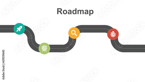 Road map and route isolated