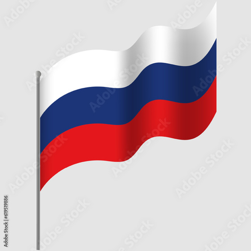 Free Download Waved Russia flag. Russian flag on flagpole. Vector emblem of Russia - GFXLoad