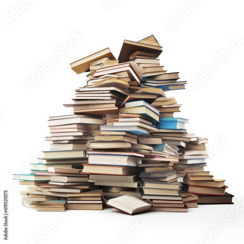 Books flying in a stack isolated on a white background