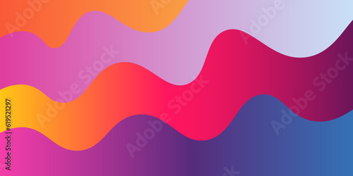 Background or wallpaper with paper cut out with abstract theme referring to organic movement. and colorful waves.