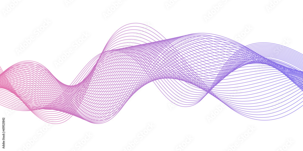 abstract lines blue gradient pink curve wave white background, Stylized ...