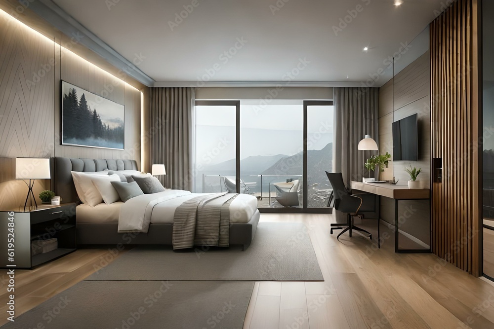 Fototapeta premium modern bed room