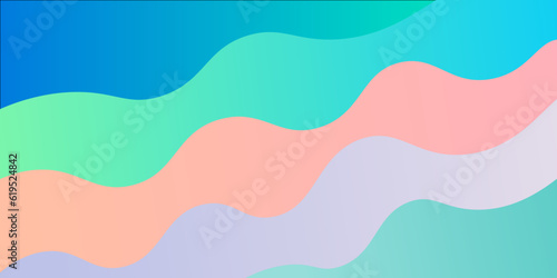Background or wallpaper with paper cut out with abstract theme referring to organic movement. and colorful waves.