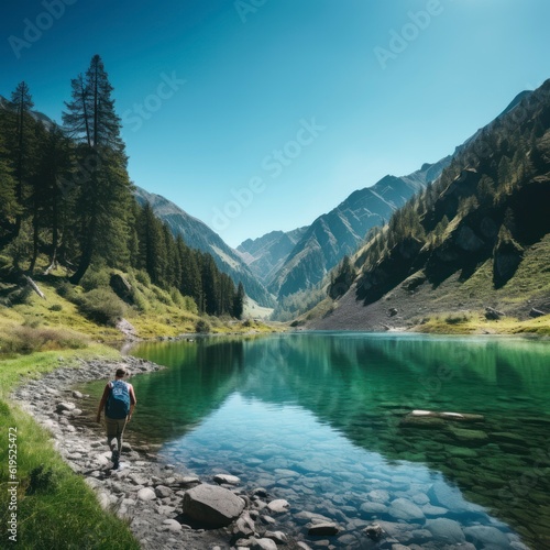 Trailblazer's View: Walking Behind in the Lake © Ahmed