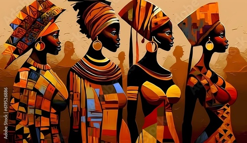 Modern abstract african art. Traditional african painting. Generative AI
