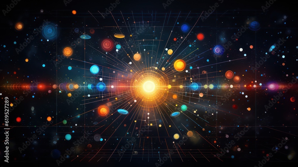 Abstract technology background with glowing lines and dots Abstract technology background with glowing lines and dots