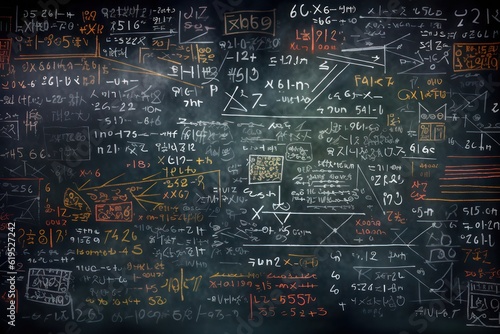 Blackboard with mathematical formulas