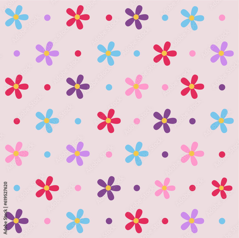Flower Seamless Pattern Background Vector Design, Floral Background, Flowers Backgrounds, Flower Pattern 