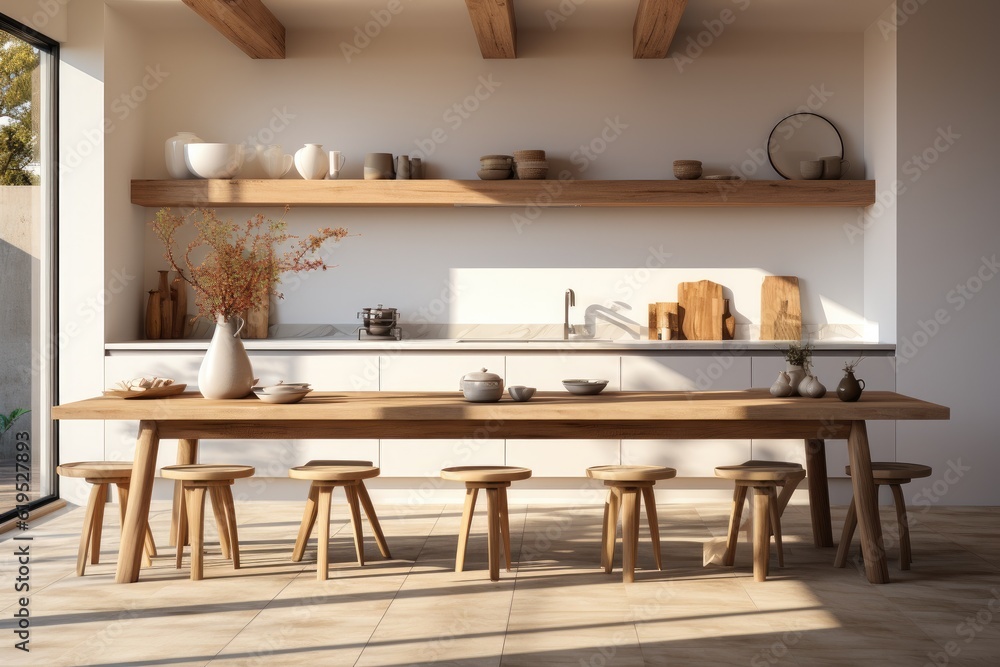 Modern kitchen, Stylish interior of modern kitchen with dining table.. Modern kitchen, Stylish interior of modern kitchen with dining table..