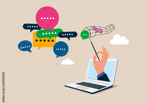Effective communication message and conversation. Flat modern vector illustration. 