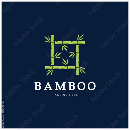 Bamboo Logo Template vector icon illustration design