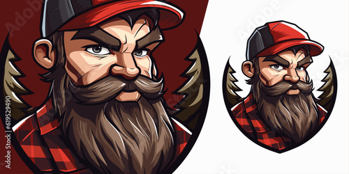 Lumberjack Logo Mascot: Powerful Vector Graphic for Sport and E-Sport Teams