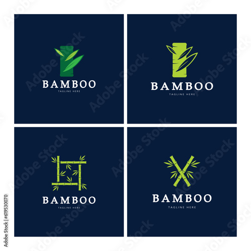 Bamboo Logo Template vector icon illustration design