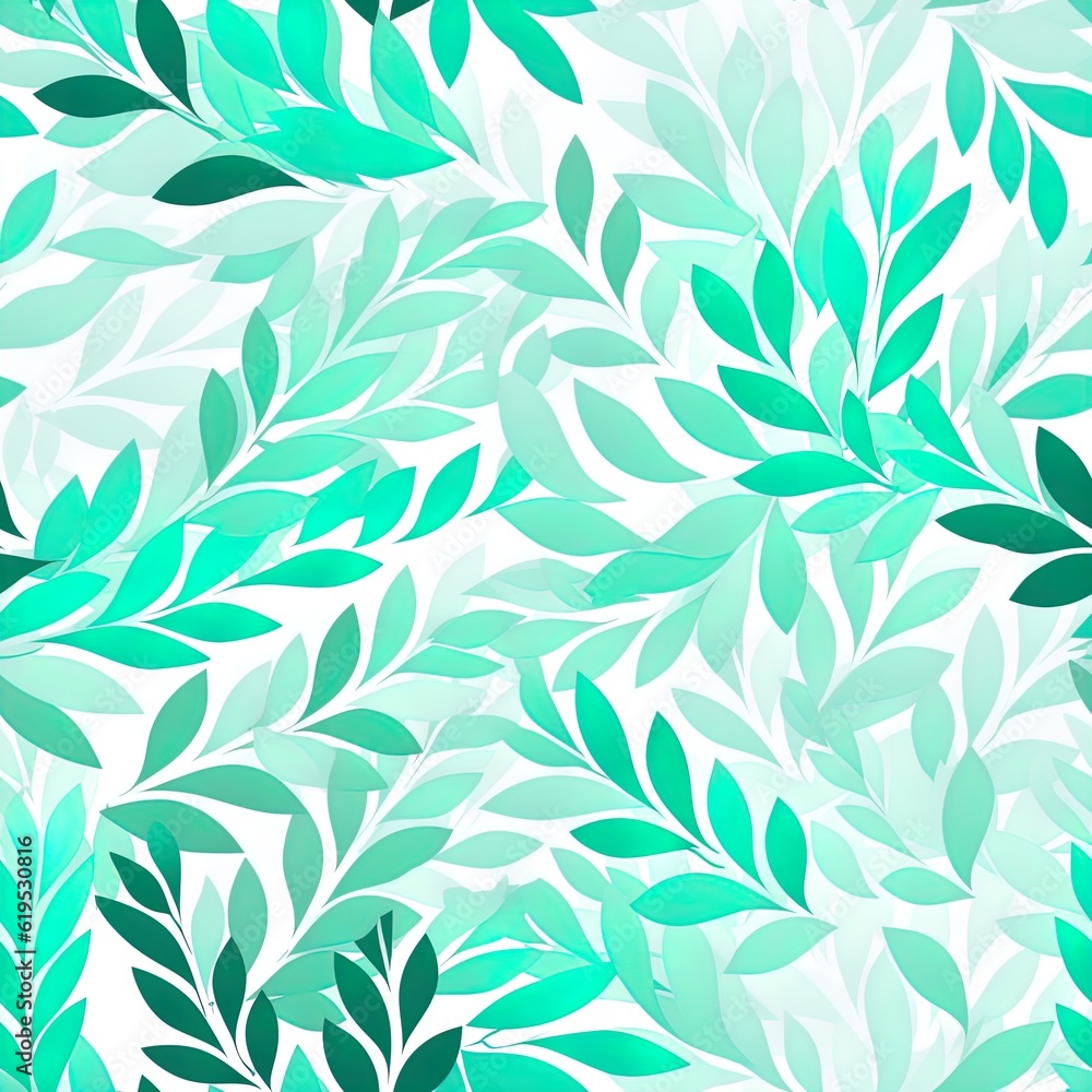background pattern with mint leaves Generative AI