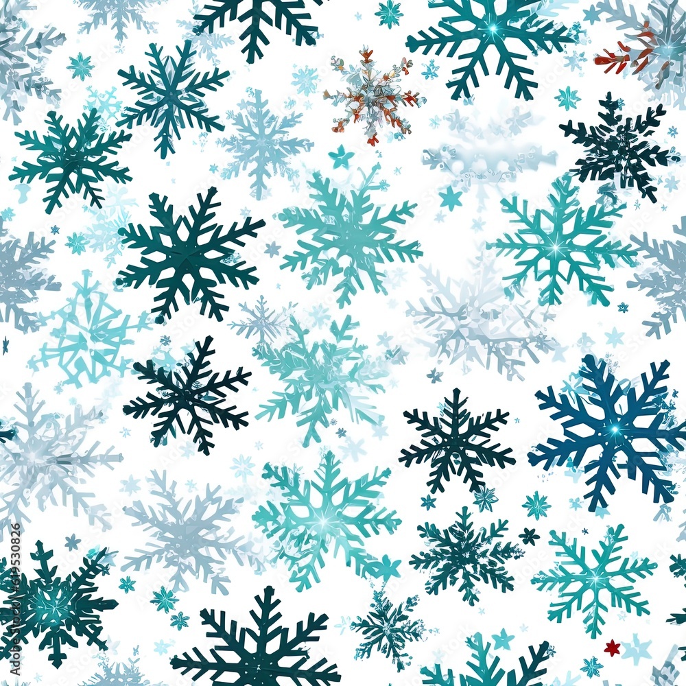 Collection of snowflakes, modern flat design. Can be used for printed materials - leaflets, posters, business cards or for web Generative AI Collection of snowflakes, modern flat design. Can be used for printed materials - leaflets, posters, business cards or for web Generative AI
