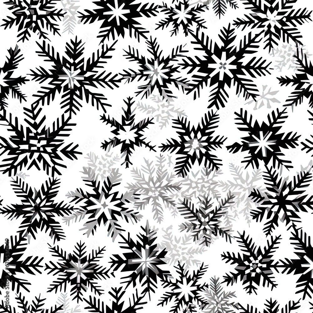 Collection of snowflakes, modern flat design. Can be used for printed materials - leaflets, posters, business cards or for web Generative AI Collection of snowflakes, modern flat design. Can be used for printed materials - leaflets, posters, business cards or for web Generative AI
