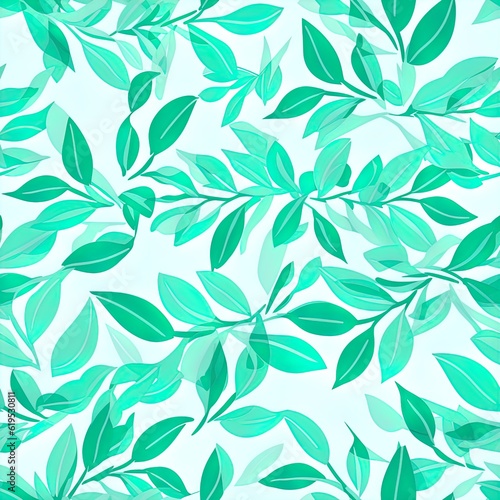 background pattern with mint leaves Generative AI