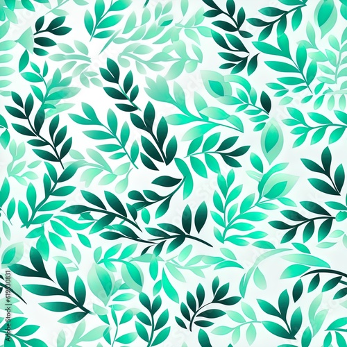 background pattern with mint leaves Generative AI © Irina